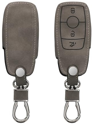 kwmobile Schlüsselhülle für Mercedes Benz Smart Key Autoschlüssel (nur Keyless) Hülle - Autoschlüssel Schlüssel Hülle aus Silikon - Schlüsselschutz Gehäuse aus Kunstleder in Hellgrau