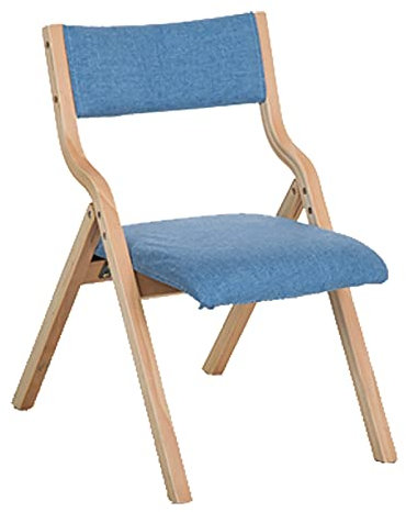 Stapelbare Outdoor-Stühle, klappbarer Holzstuhl mit abnehmbarem Bezug, hölzerne Esszimmerstühle, klappbarer zusätzlicher Stuhl für Gäste, Küche, Büro, Hochzeitsfeier (Farbe: Blau)