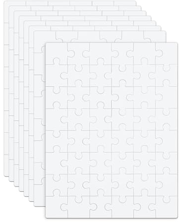 AORHOFJ 8 Stück Blank DIY Puzzle, 15×10cm Blanko Puzzle Malerei Puzzle Personalisierte Puzzle weiß Kinder Malerei Muster und Kindergeburtstag Party