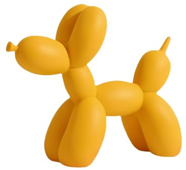 YOYUMI Statue Cane Palloncino Scultura, Artigianato In Resina Statua Decorativa da Interno, Per ufficio soggiorno camera da letto, 8.7 Inches (Giallo)