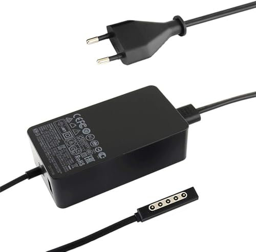48 W 12 V 3,6 A Power Adapter Charger, Replacement for Microsoft Surface Pro 2 Surface Pro 1 & Surface RT Tablet, Windows 8 Tablet 1536 with 5V/1A USB Port