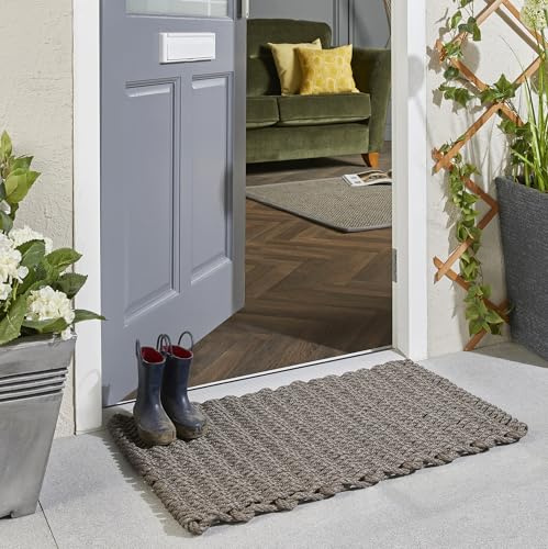 Lord of Rugs Outdoor Rope Doormat Textured Woven Reversible Entrance Mat Weather-Resistant, Efficient Dirt Trapping Mat for Indoor & Outdoor Use (Natural)
