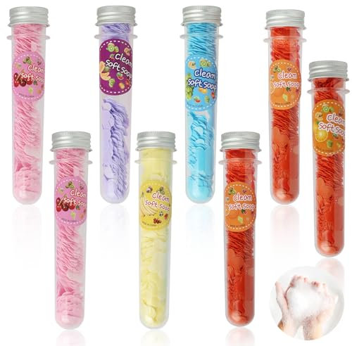 eModwey Fogli di Sapone, 8 PCS Mini Portable Monouso Fette di Sapone, per Viaggi, Campeggio, Escursionismo, Pulizia Mani Efficace, Confezione Ecologica e Pratica