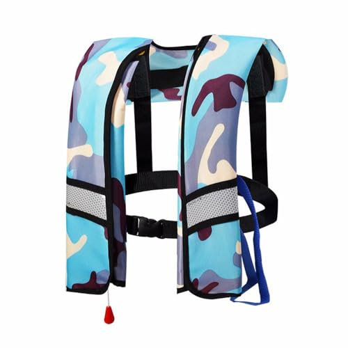 SMTSEC Giubbotto di Salvataggio Automatico Gonfiabile, Giubbotto Salvagente Giubbotti di Salvataggio Adulti, Maglia di Nuotata Giubbotto Galleggiante per Kayak Pesca Sport Acquatici,Camo/D-One Size