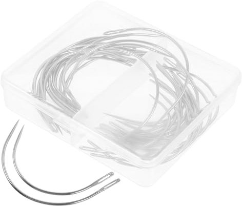 Homoyoyo 40 Piezas Conjunto De Bucles Aguja De Tejer Aguja De Coser Curva Aguja Tipo c Juego De Agujas Aguja Doblada Aguja De Pelo Agujas De Tejido Aguja De Coser a Mano Agujas De Tapicería