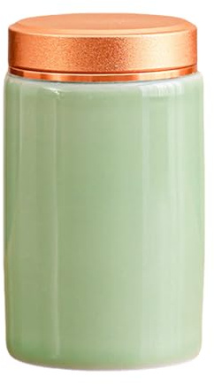Mafagwre Kleiner Keramischer Matcha-Behälter, Kleiner Keramik-Vorratsdose, 120ml Matcha-Behälter, Aufbewahrungsdose Aus Keramik, Teedose Porzellan, Tragbarer Mini-Matchas-Aufbewahrungsbehälter (B)