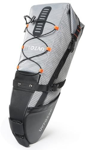 UVTQSSP Fahrrad Satteltasche [10 Liter] 100% Wasserdicht -Bikepacking Satteltasche aus TPU-Gewebe für Mountainbikes Outdoor Fahrräder Rennräder