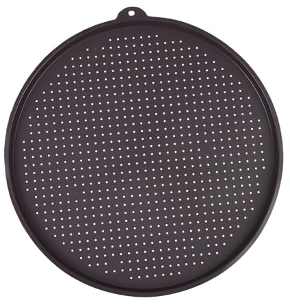 CONGARTENO 1 pièce Plaque Silicone Antiadhésive Ronde Tapis de Cuisson Perforé pour Four et Airfryer pour Pâtisseries et Pizzas