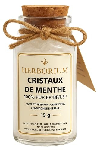 Herborium Cristaux de Menthe Naturels 100% Purs 15g Petit Cristaux