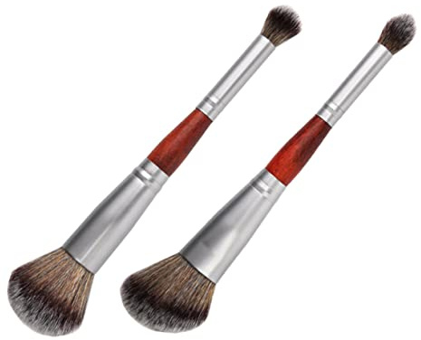 SOIMISS 2piezas Pinceles De Maquillaje Brocha Cosmética De Doble Punta Para Rubor Base Sombra De Ojos Herramienta De Maquillaje Profesional