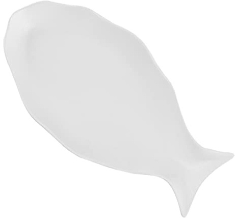 VERDANVERSE Ceramic Fish Shape Dinner Plate Matte White Steam Plate Multi Use Food Dish for Home Restaurant Hotel Serving Snacks Appetizers