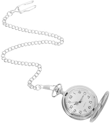Gatuida Orologio da Tasca Struttura a Copertura Ribaltabile con Catena Meccanico per Uomo Design Classico Inciso per Occasioni Casual e Collezione