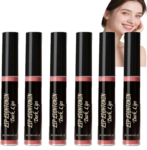 Rosa feuchtigkeitsspendendes Lippenöl, Lippenaufhellung dunkle Lippen, Behandlung trockener Lippen, Aufhellung dunkler,aufpolsternder Balsam, weichmachender Feuchtigkeitsbalsam, (6pcs)