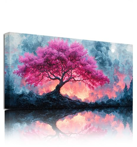 SERIMINO Quadro Moderno Albero Della Vita Vintage Piante 73x146 cm
