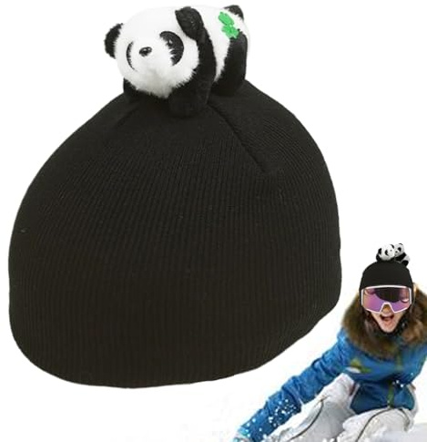 Generico Copricasco in Peluche per Animali - Còpricasco Decorativo Panda | Calda Copertura Pèr Casco da Moto | Cappello Lavorato A Maglia Spessa Peŗ Càsco dà Sci, P̄er Caşco D́a Donna, Uomo, Decorazi