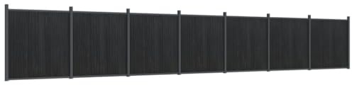 Yisssmeng Panneau de clôture WPC gris de 1218 x 186 cm avec poteaux en aluminium, design moderne, robuste et durable, clôture brise-vue pour jardin, terrasse et balcon