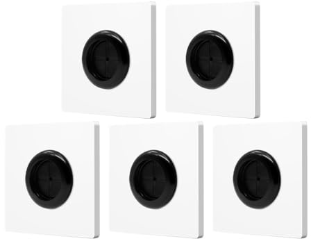 GETAJGHSD Plaques Murales Passe-Câble Lot de 5 Joint en Caoutchouc 31 MM pour Gestion de Câbles Murale Bureau et Salon en Plastique Blanc Perforé