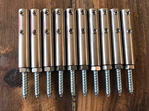 LBMS Lot de 10 Tendeurs de Câble en Acier Inoxydable pour Fixation Poteau Bois, Diamètre 3/4/5 mm