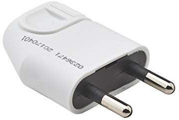 Prise electrique male - Fiche electrique - Prise male - Prise male 220 V - Fiche male - Fiche electrique male - Fiche Male Blanc Broche D.4mm Protegees Sortie Laterale - Debflex - 713620