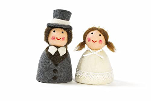 Aufsteller Filz Brautpaar Eheleute Braut und Bräutigam Eierwärmer