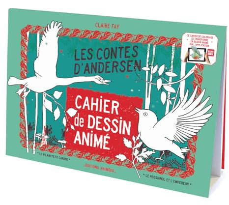 Les Contes d'Andersen Le Cahier de Dessin Animé – Livre à Lire et Colorier – 2 Contes Classiques – 16 Illustrations à Animer avec BlinkBook – Micro d'Enregistrement – Dès 3 Ans