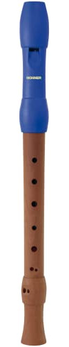 Hohner C-Soprano 2-Parts Wooden Body Plastic Head Blue Baroque Recorder SC C - B95862