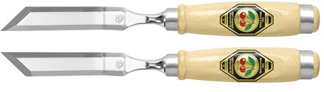 Kirschen 2326957 Stechbeitelpaar gekröpft mit schräger Schneide 26 mm, beige/silber