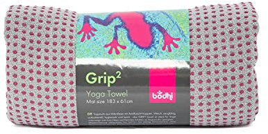 Bodhi Grip² Yoga Handtuch | Yogatuch mit Anti-Rutsch-Noppen | Rutschfestes Mikrofasertuch | Hot Yoga Towel | Antibakterielles Trainingshandtuch | Yogamattenauflage