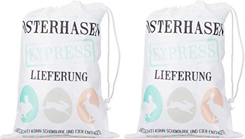 itsisa Ostertüte Osterhasen Express 22x30 cm Geschenktüte Ostern, Geschenktasche, Osternest (Ostertüte 2er Set)