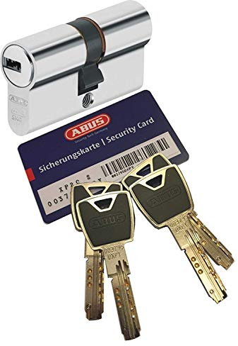 ABUS XP20S Doppelzylinder Länge (a/b) 30/40mm (c=70mm) mit Sicherungskarte und 4 Schlüssel mit Design-Clip, Not-u. Gefahrenfunktion und SKG** Bohrschutz