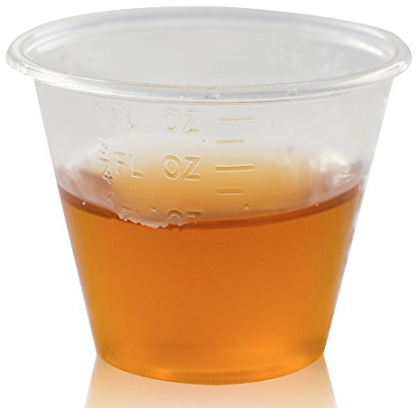 Choice Small Plastic Disposable Medicine Cups: 300 Clear 1oz Measuring/Mixing Cups with Graduated ML, Dram, CC, TBSP & FL OZ Measurement Markings for Pill, Epoxy, Resin & Liquid/Powder Medication