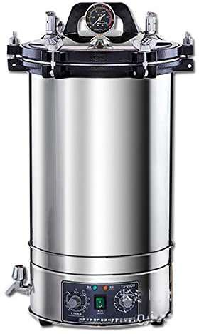 CGOLDENWALL Stérilisateur à vapeur autoclave en acier inoxydable à haute pression 0,165 MPa 129 ℃ maximum (18 L)