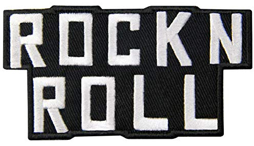 Aufnäher, bestickt, Design: Rock'n'Roll, zum Aufbügeln oder Aufnähen