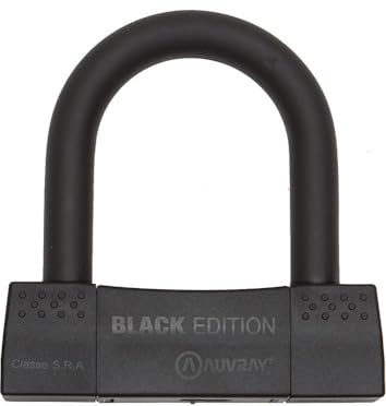 AUVRAY Antivol en U Moto UK10 Homologué SRA – Anse Acier Trempé 18 mm – Double Verrouillage Sécurisé – 2 Clés – Cadenas Moto Haute Sécurité (Noir, 85x100)