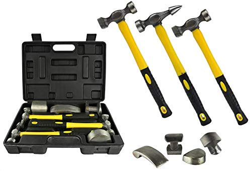 G Kit Utensili per CARROZZIERE 4 Tassi + 3 MARTELLI in Valigia di PLASTICA