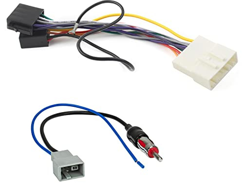Sound-way Car Radio Antenna Kit, ISO Cable Connector, Antenna Adapter, Cable loom Harness compatible with Nissan