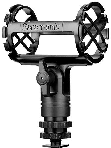 Saramonic Universal Shock Mount for Shotgun and Pencil Microphones 0.74-0.86 (19mm-25mm) in Diameter with Cold Shoe, 1/4, 3/8, & 5/8 Mounting Options (SR-SMC3), Shock Mount 19-25mm
