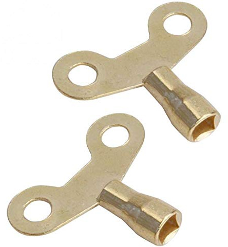 Zonfer Brass Water Tap Keys, 2 Pcs Radiator Water Tap Square Hole Key, Plumbing Bleed Key, Faucet Valves Knob Switch Key