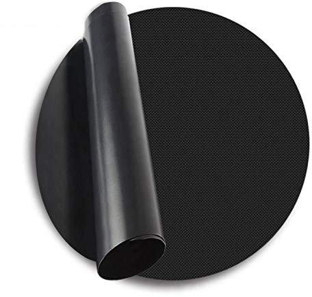 YGLONG Tapis De Cuisson 3pcs Cuisine Accessoires Réutilisable Non-Stick BBQ Tapis à Micro-Ondes Four à Cuisson à Cuisson à Cuisson Rond Barbecue Tapis De Cuisson pour Barbecue (Color : Black)