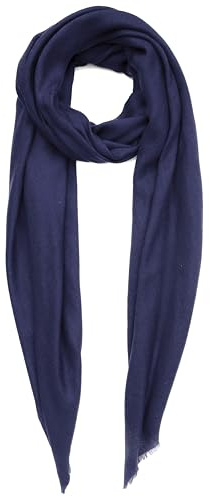 Sciarpa Cachemire Fatto in Kashmir (Confezione Regalo) Lana Merino Seta Cachemire Large Superfine Donna Uomo Pashmina Unisex Marina Blu