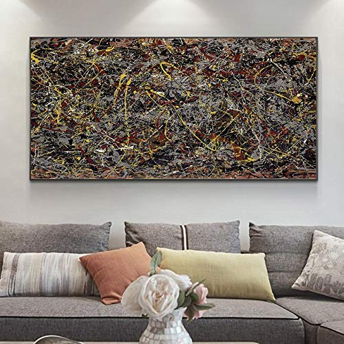Schlafzimmer Drucke Jackson Pollock Berühmte Abstrakte Kunst Gemälde Herbst Leinwand Malerei Poster Wandbilder zur Dekoration 75x150cm (30x60in) Ungerahmt