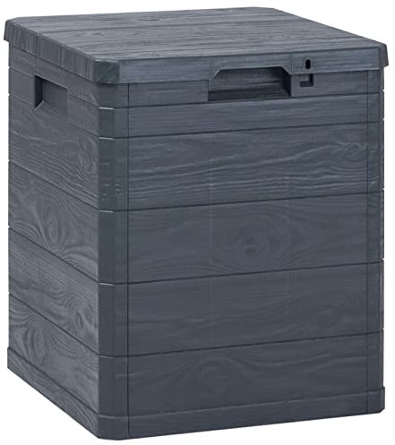 Garten-Aufbewahrungsbox 90 L Anthrazit, Outdoor-Box, Werkzeugkasten, für Innen- und Außenbereich