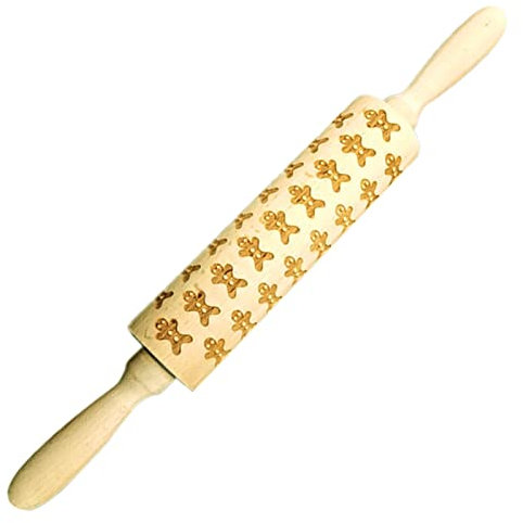 Mattarello Decorativo Per Biscotti Natale, Mattarello Legno 3d Incisione Decorato, Mattarello Decorativo Per Pasta Di Zucchero, Per Biscotti E Pizza Utensile Da Cucina Per Patisse, Impasto, Pane (B)