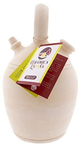 CERÁMICA ESPAÑA | Tonkrüge aus traditionellem spanischen Ton | Runder Griff und breiter Boden | 100% handgefertigt | 1.75 Liter | Öko