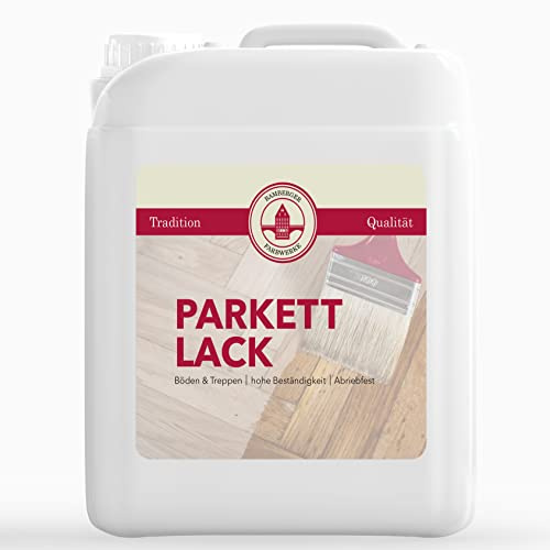 Bamberger Farbwerke Parkettlack Treppenlack seidenmatt 2,5L | Seidenmatter Profi-Klarlack und Fußbodenlack für Parkett, Dielen und Treppen – hoch strapazierfähig und belastbar