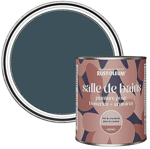 Rust-Oleum Blue Moisture Resistant Bathroom Wood and Cabinet Paint in Satin Finish - Evening Blue 750ml