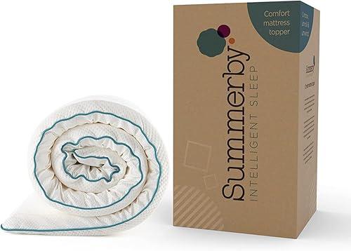 Summerby Sleep Memory Foam Mattress Topper with Anti Slip Technology | 2.5cm | Small Double 120cm x 190cm, White (SUMT25SD)