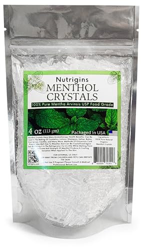 Cristalli di mentolo 100% puro biologico naturale di qualità spa in sacchetto richiudibile da 113,4 g