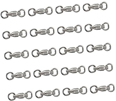 Garneck 20 Stück Angelrollen Barrel Swivel Edelstahl Wälzlager Stecker Flexible Rotation Süß- Und Salzwasser Barsch Zander
