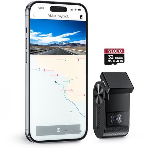 VIOFO VS1 2K Mini Dash Cam Vorne STARVIS 2 Sensor,32 GB Karte eingebaut, 5GHz Wi-Fi, Sprachsteuerung, 2560 x 1440P Dash Camera für Auto, GPS Eingebaut, HDR Autokamera, Sprachausgabe, Parküberwachung